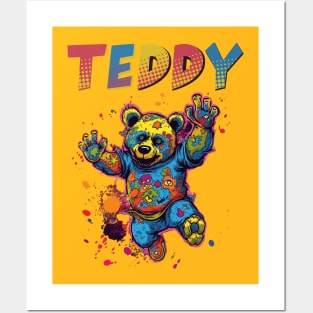 Teddy Bear Cool Techno Dancing Zombie Teddy Bear Posters and Art